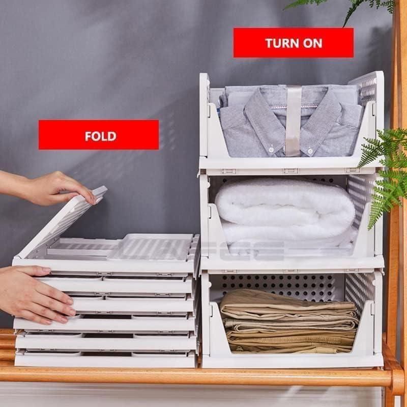 Multipurpose Foldable Stackable Wardrobe Cupboard Organizer for Clothes
