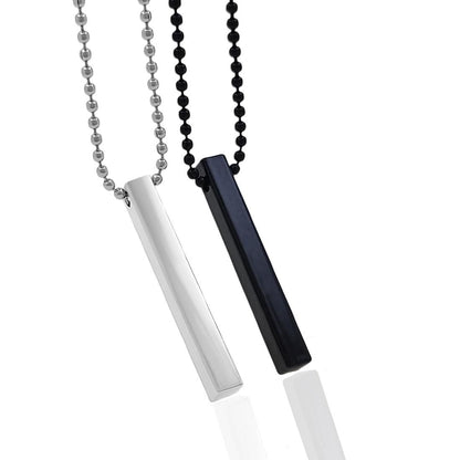 Stylish Silver- Black 3D Vertical Bar locket