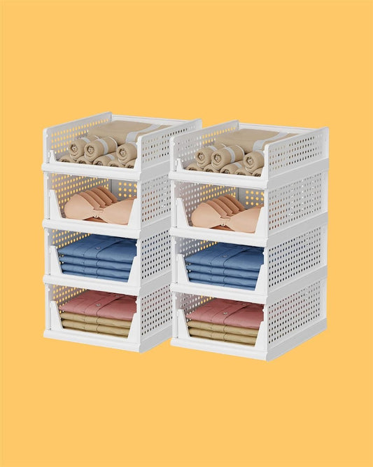Multipurpose Foldable Stackable Wardrobe Cupboard Organizer for Clothes
